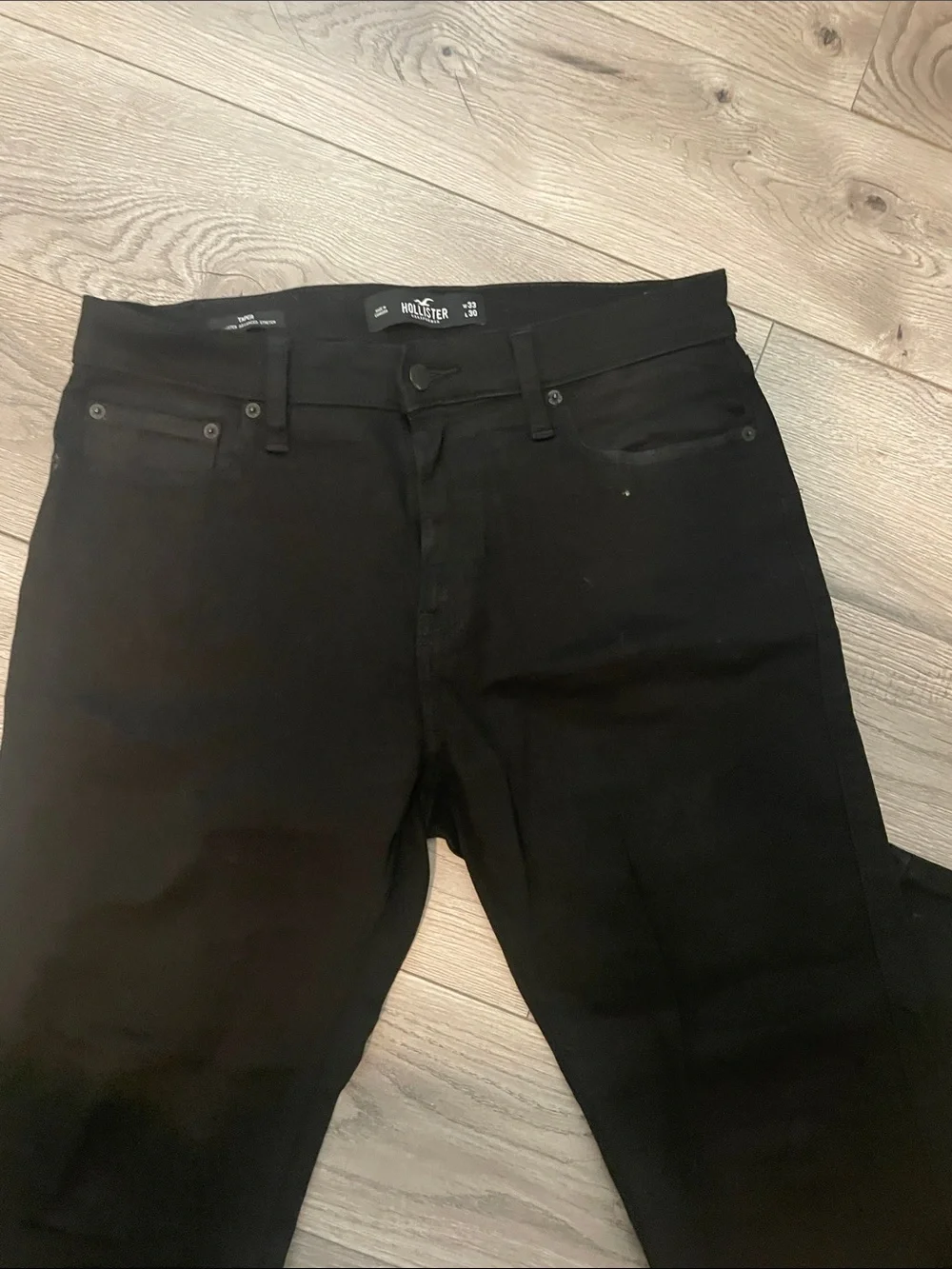 Hollister Men's Black Taper Straight Jeans